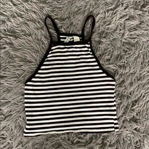Black & White Striped Crop Top!